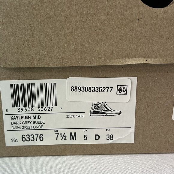 Clarks Kayleigh Mid Ankle‎ Boot w/Side Zip Women's Sz 7.5 M Dark Gray Suede - Picture 11 of 11